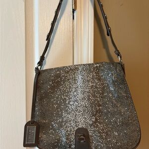 Badgley Mischka Sparkling Black and Silver Shoulder Bag